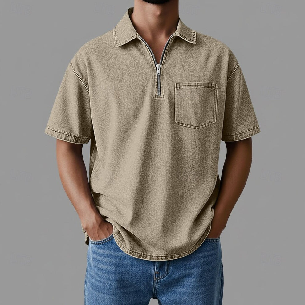 Alhan - Camisa Com Fecho DenimCore
