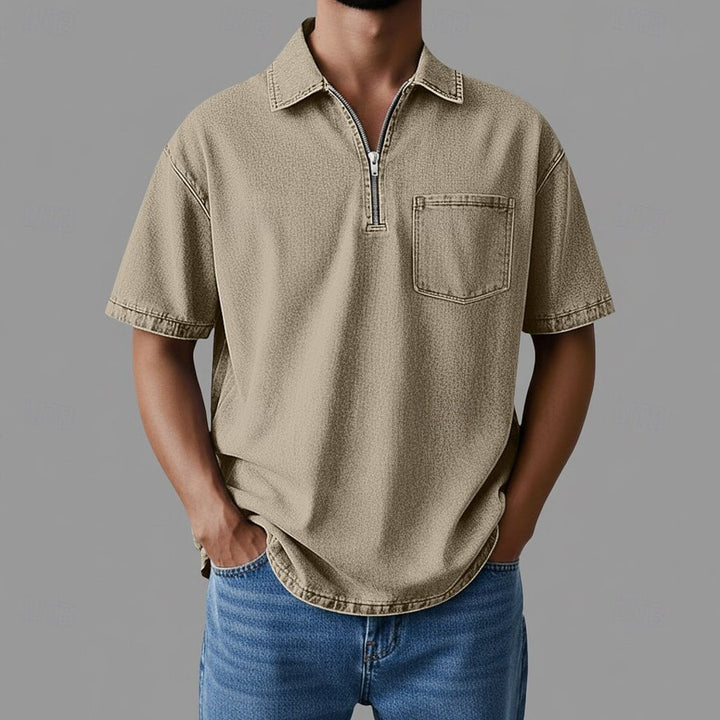 Alhan - Camisa Com Fecho DenimCore