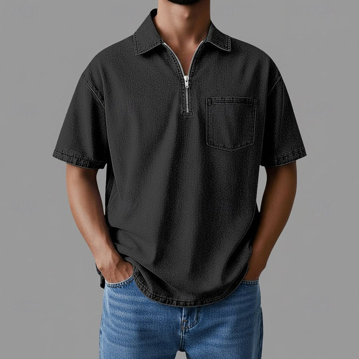 Alhan - Camisa Com Fecho DenimCore