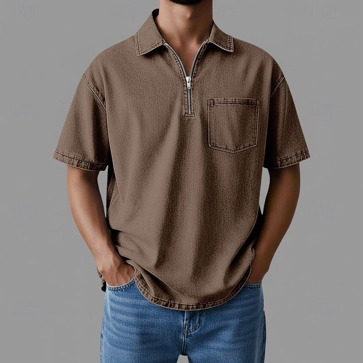 Alhan - Camisa Com Fecho DenimCore