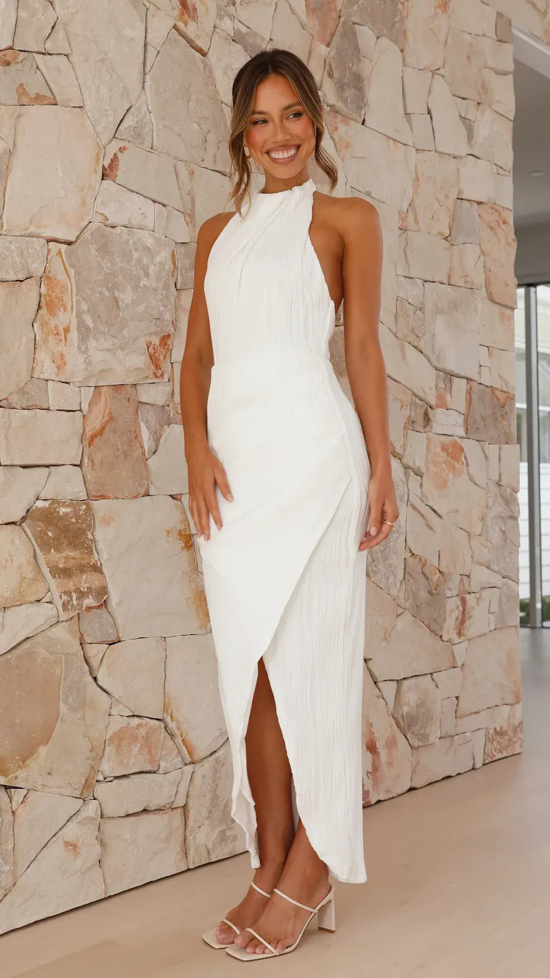 Elmera - Vestido Elegante Sem Costas