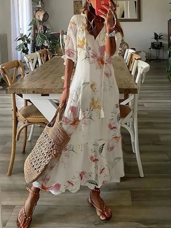 Verute - Vestido Longo Floral em Veludo
