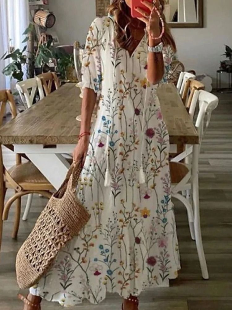 Verute - Vestido Longo Floral em Veludo