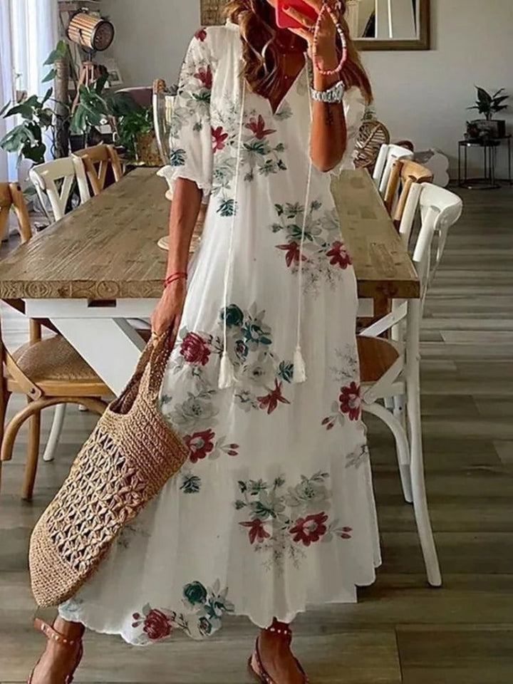Verute - Vestido Longo Floral em Veludo