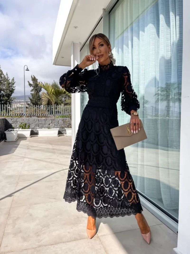 Larena - Elegante Vestido Midi De Renda