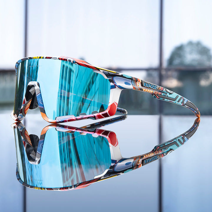 Aerovex - Óculos De Sol De Ciclismo Envolventes Com Lentes Espelhadas