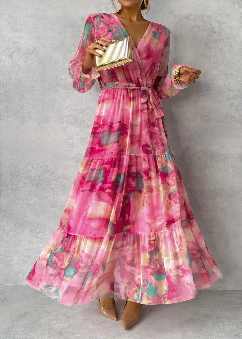 Jenina - Vestido Cruzado Com Estampado Floral Elegante