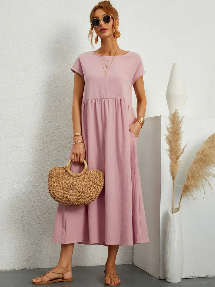 Neila - Vestido Maxi De Corte Largo Com Bolso