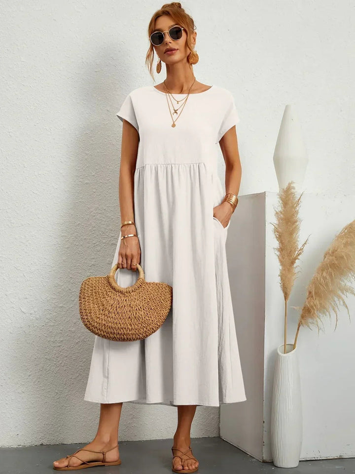 Neila - Vestido Maxi De Corte Largo Com Bolso
