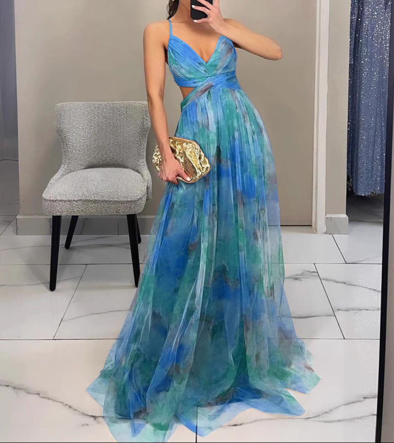 Dinushi - Vestido longo Floral Elegante