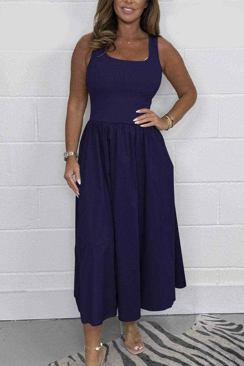Cristiana - Vestido sem mangas com Decote Quadrado