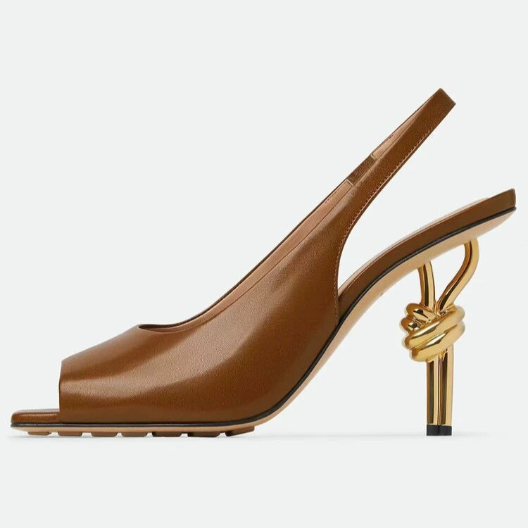 Zamren - Sapatos de Salto Alto Com Tiras Atrás