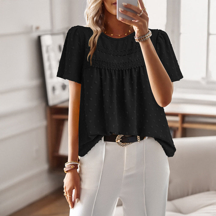 Valdenia - Blusa Elegante De Manga Curta