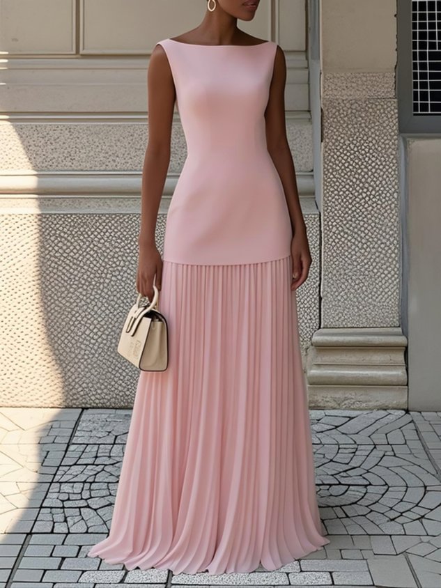 Ndilokelwa - Vestido Maxi Plissado