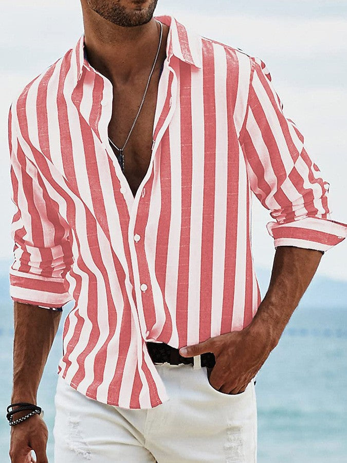 Ravi - Camisa Casual Às Riscas