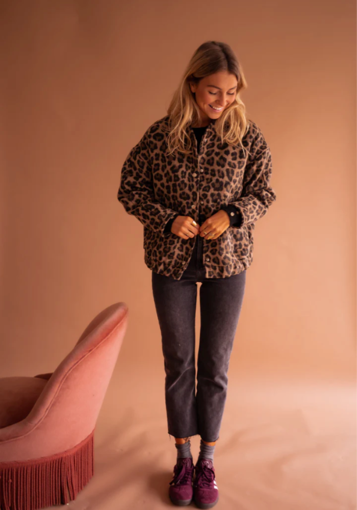 Fairuza - Casaco De Botões Com Padrão Leopardo