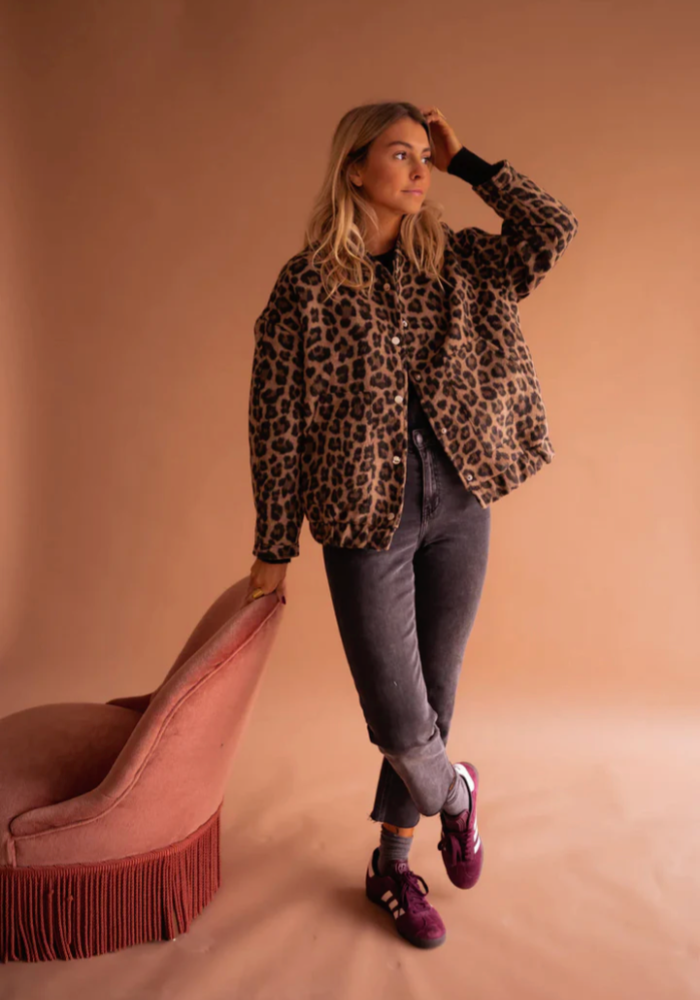 Fairuza - Casaco De Botões Com Padrão Leopardo