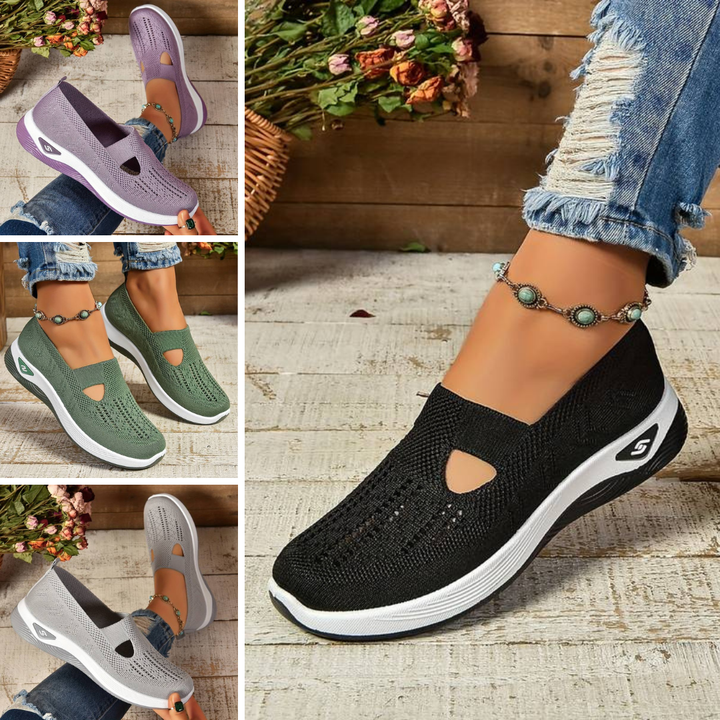 Haniya - Ténis Slip on Em Malha Respirável