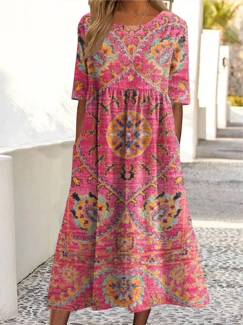 Medeina - Vestido Elegante Com Estampado