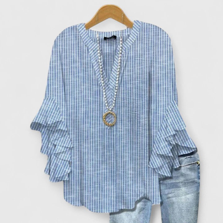 Juria - Blusa Com Mangas Com Folhos e Estampado Floral