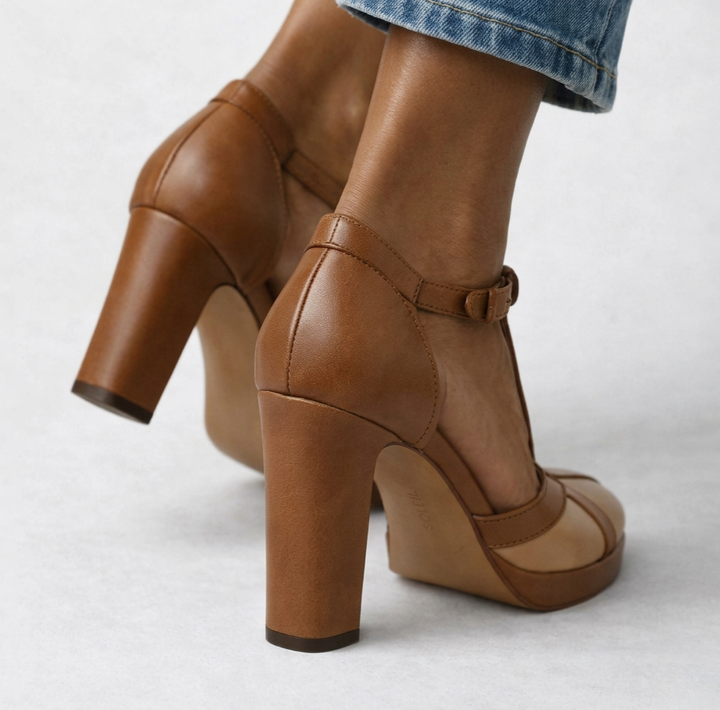 Delfinna - Sapatos De Salto Alto Elegantes Com Tira em T