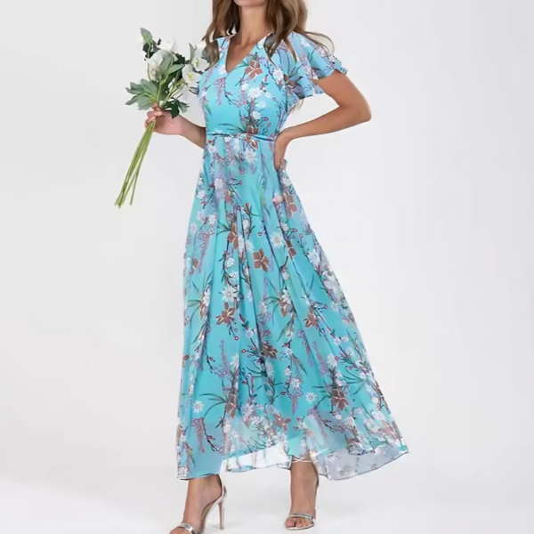 Danielle - Vestido Elegante com Decote em V que Cobre a Barriga