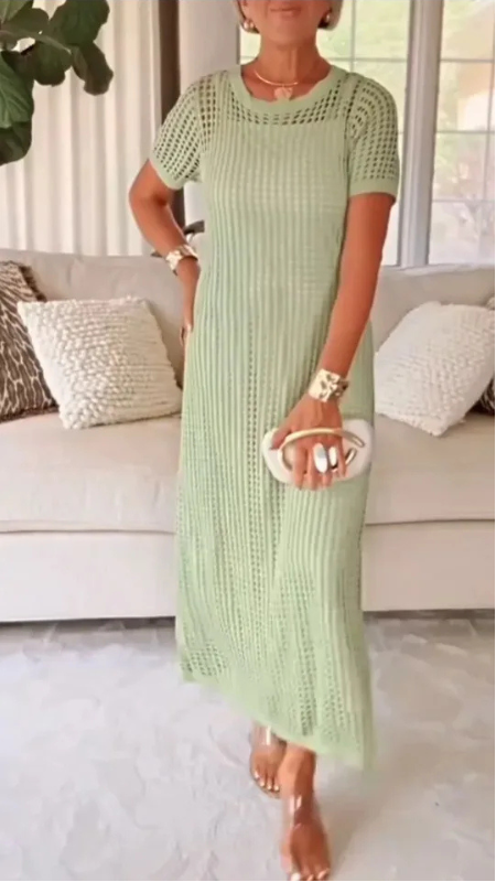 Jilena - Vestido Maxi Comprido Com Recortes + Vestido Interior Grátis