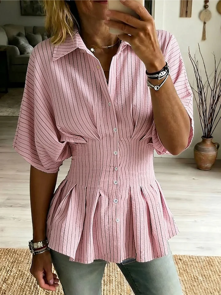 Sudeeksha - Blusa de Manga Curta Com Botões