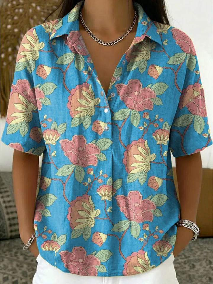 Lynaa - Blusa Elegante Com Estampado Floral