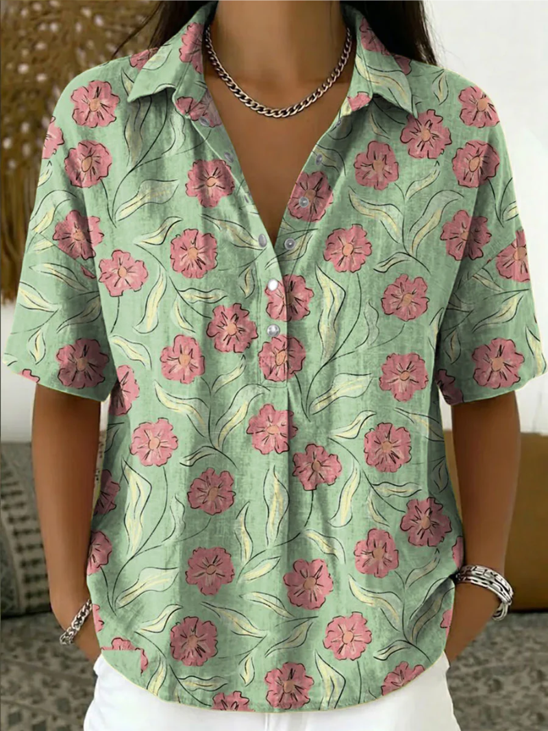 Brandie - Blusa com Fecho de Botões