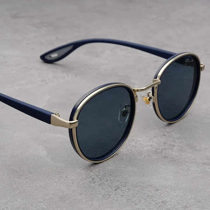 NoirGlow - Óculos de sol circulares Luxe Eclipse