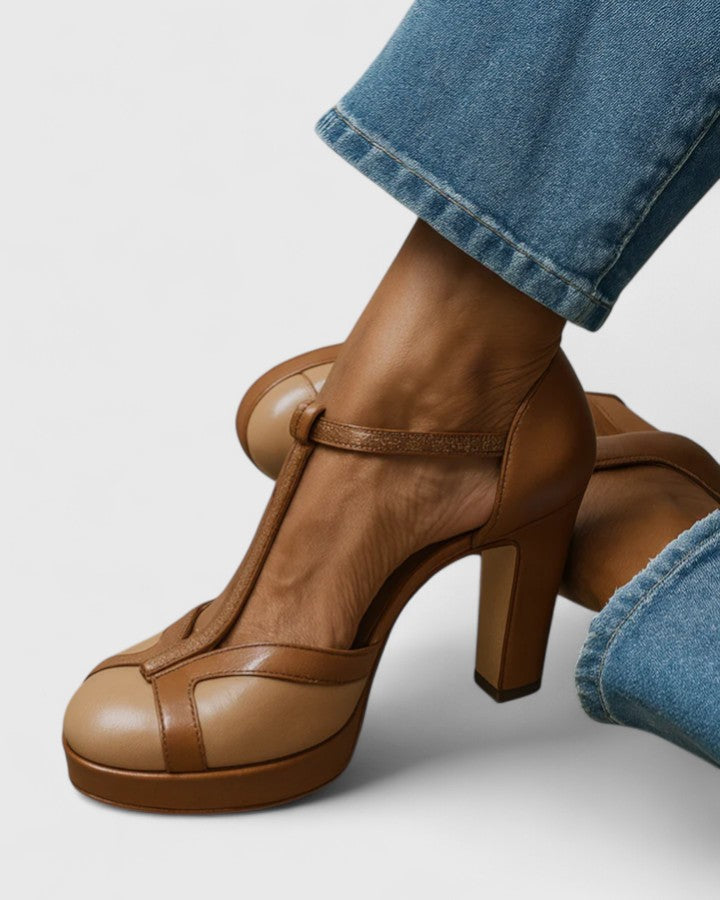 Delfinna - Sapatos De Salto Alto Elegantes Com Tira em T