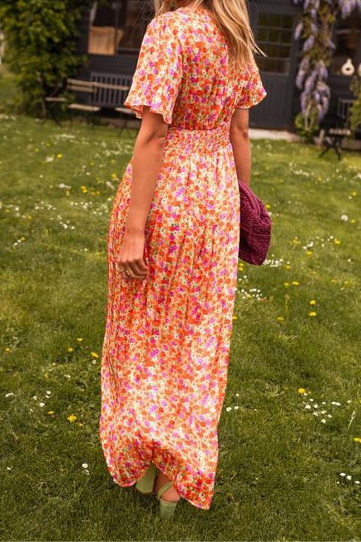 Capucine - Vestido Longo Elegante Com Flores