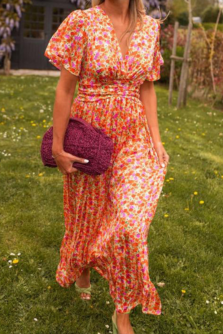 Capucine - Vestido Longo Elegante Com Flores