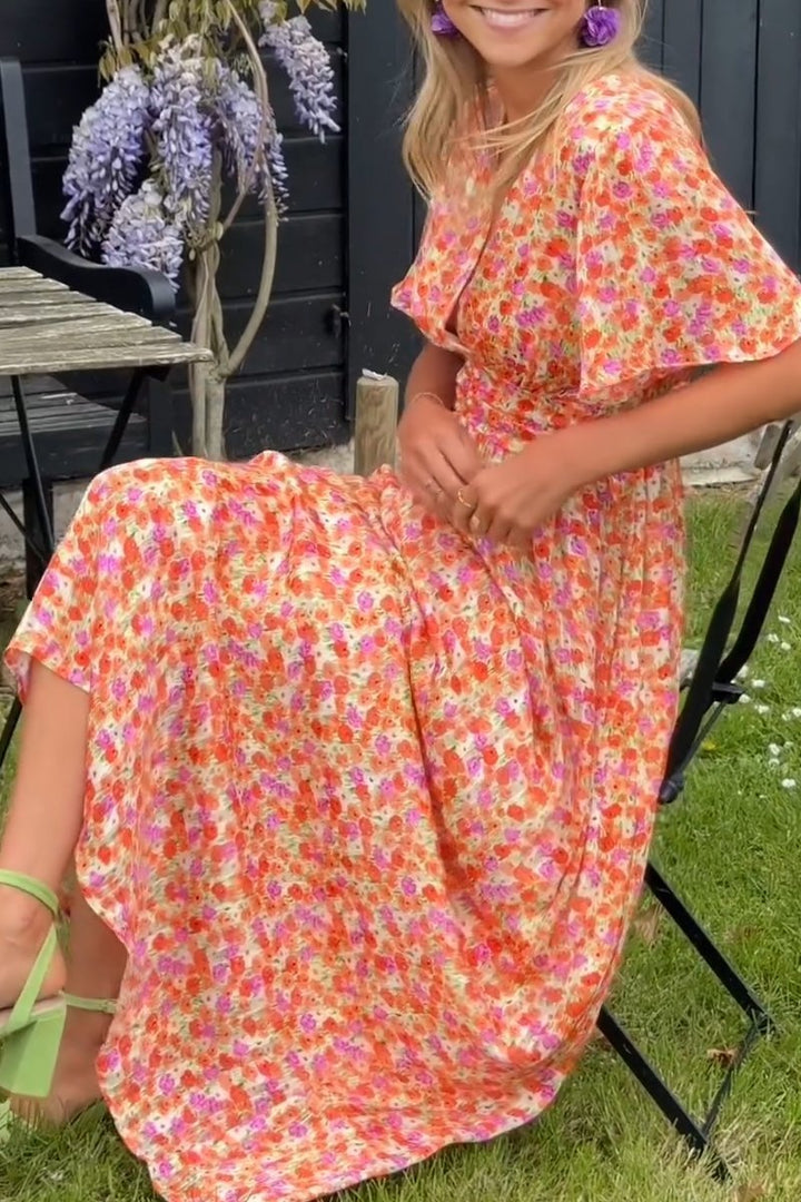 Capucine - Vestido Longo Elegante Com Flores