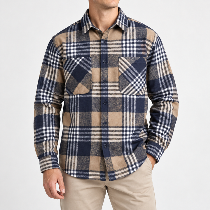 Joman - Camisa De Manga Comprida Xadrez Com Botões