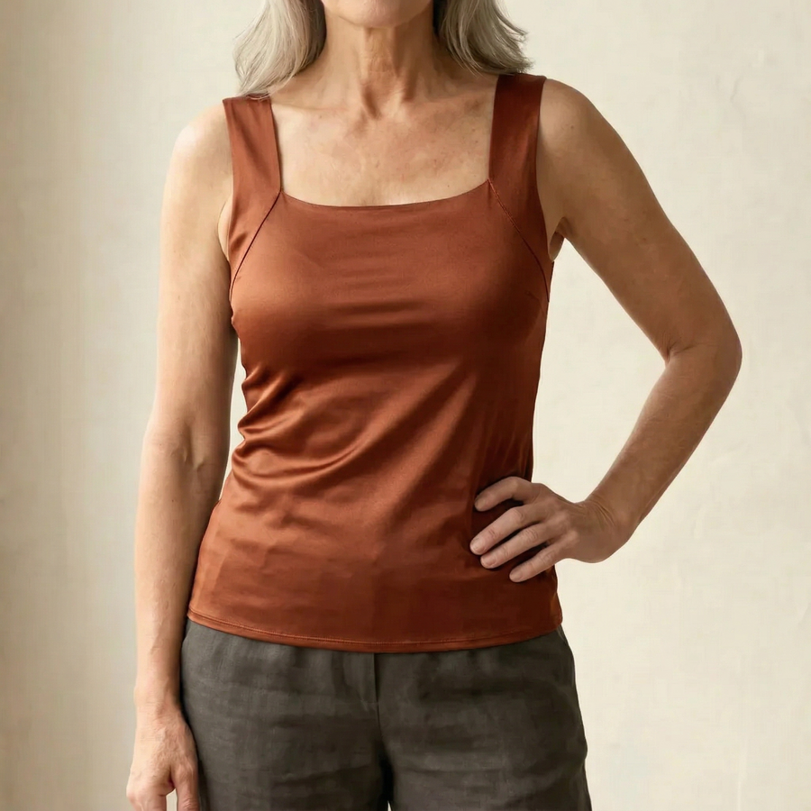 Neda - Camisola Sem Mangas Com Decote Quadrado