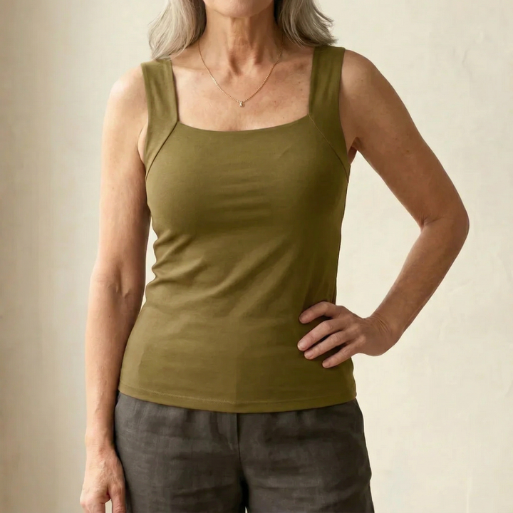Neda - Camisola Sem Mangas Com Decote Quadrado