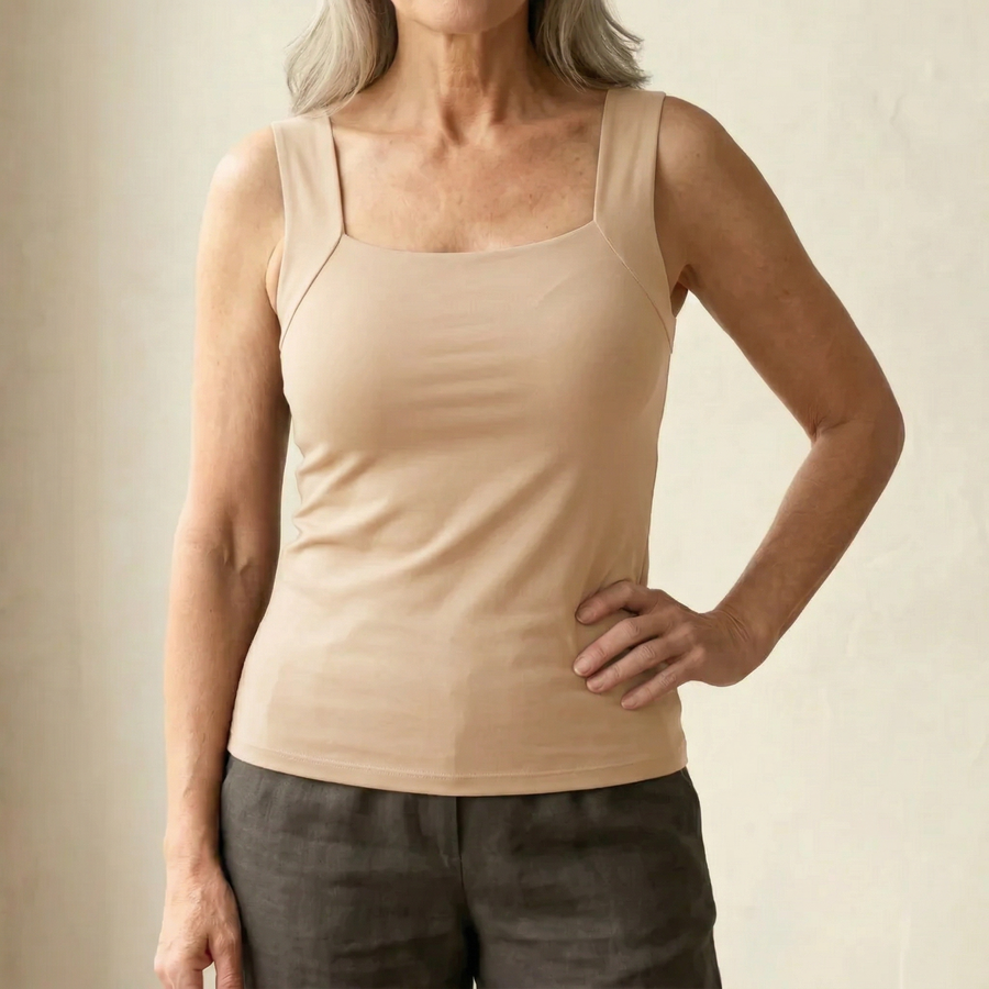 Neda - Camisola Sem Mangas Com Decote Quadrado