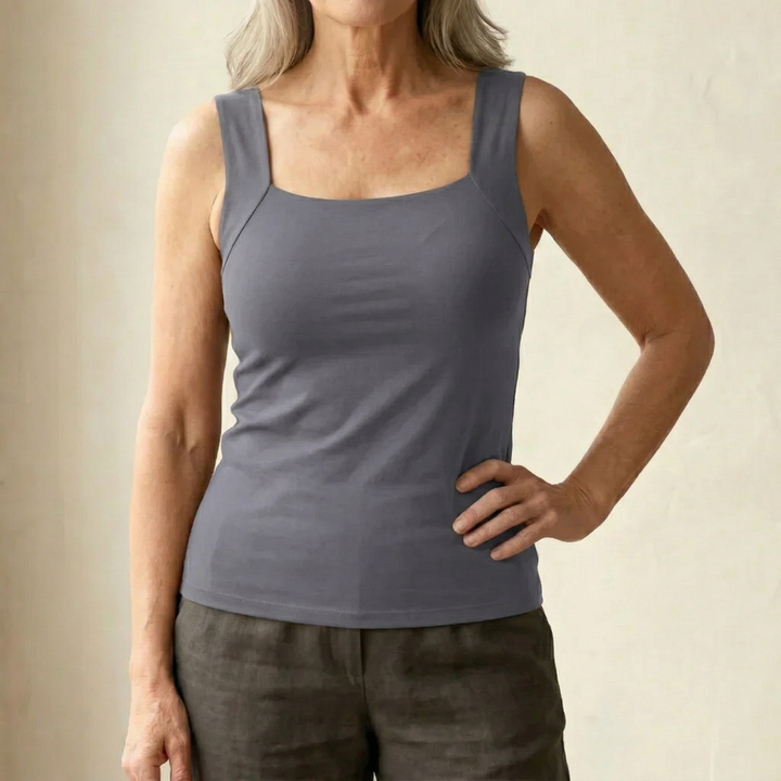 Neda - Camisola Sem Mangas Com Decote Quadrado