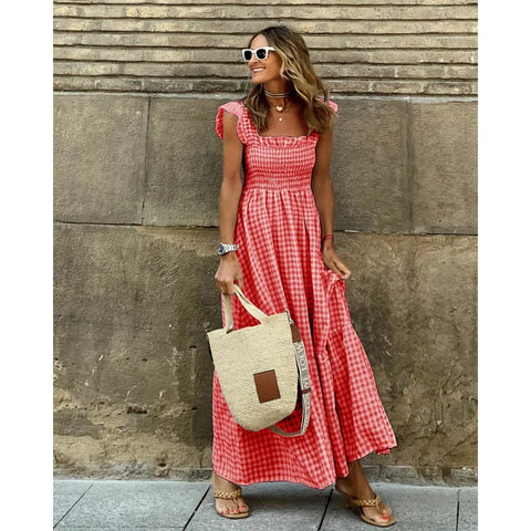 Jayne - Vestido Maxi SEM Mangas Com Decote Quadrado