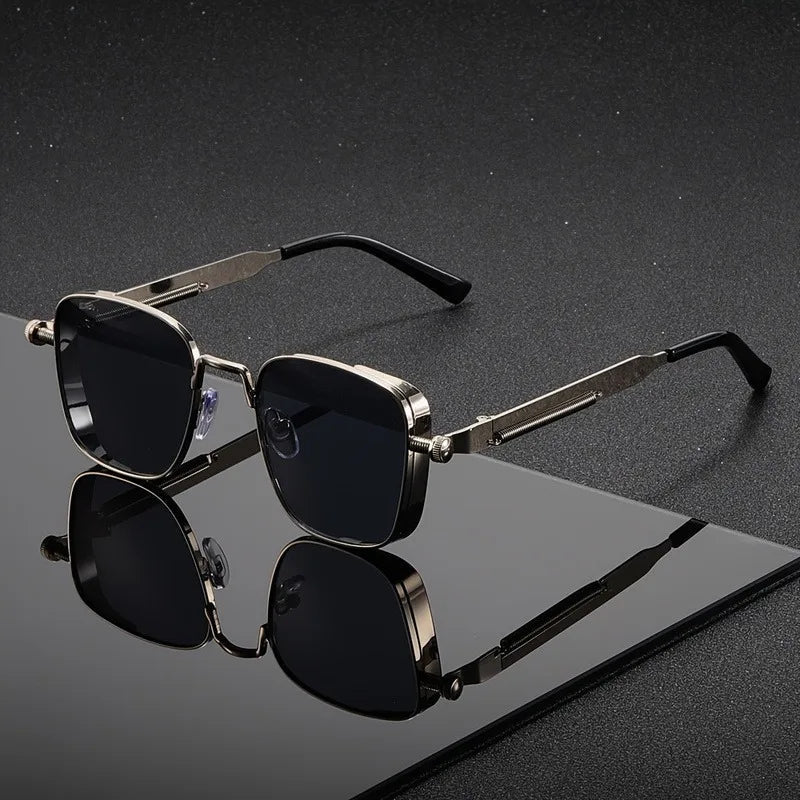 Modernglare - Óculos De Sol Quadrados Em Estilo Steampunk