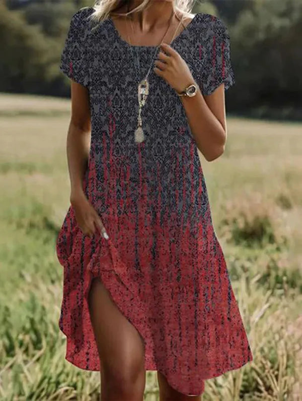 Giovana - Vestido Midi Elegante De Manga Curta