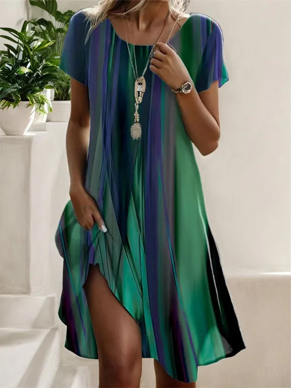 Giovana - Vestido Midi Elegante De Manga Curta