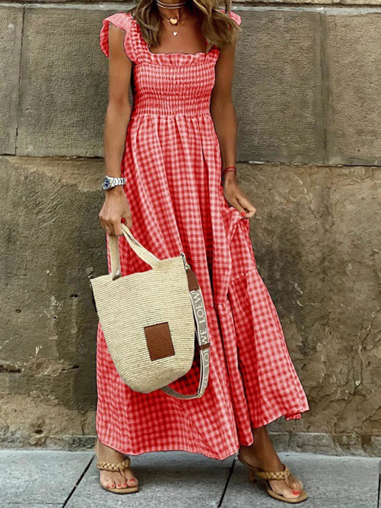 Jayne - Vestido Maxi SEM Mangas Com Decote Quadrado