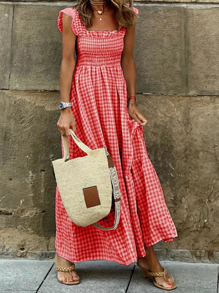 Jayne - Vestido Maxi SEM Mangas Com Decote Quadrado