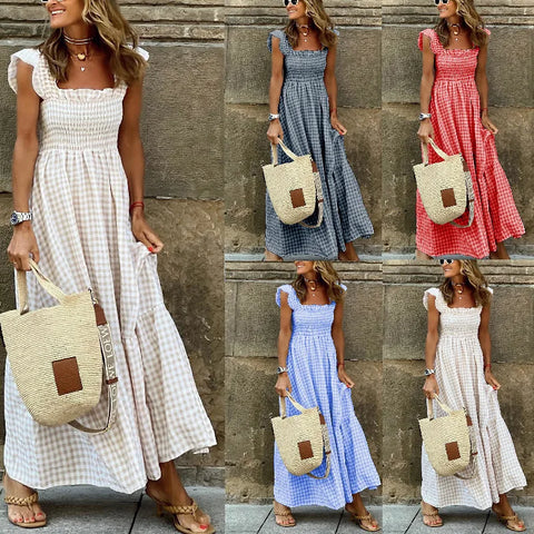 Jayne - Vestido Maxi SEM Mangas Com Decote Quadrado