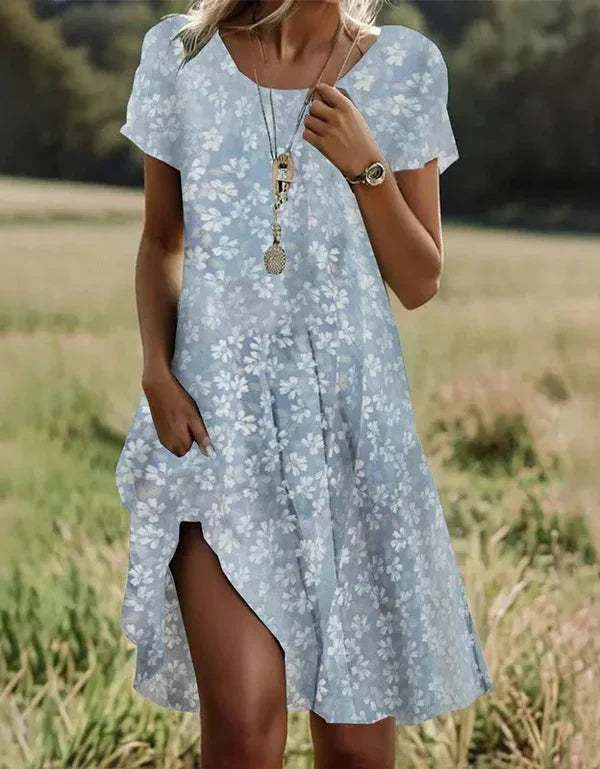 Giovana - Vestido Midi Elegante De Manga Curta