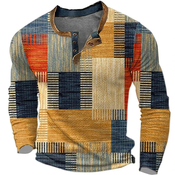 Ignazio - Camisa Henley Em Patchwork Com Blocos De Cor