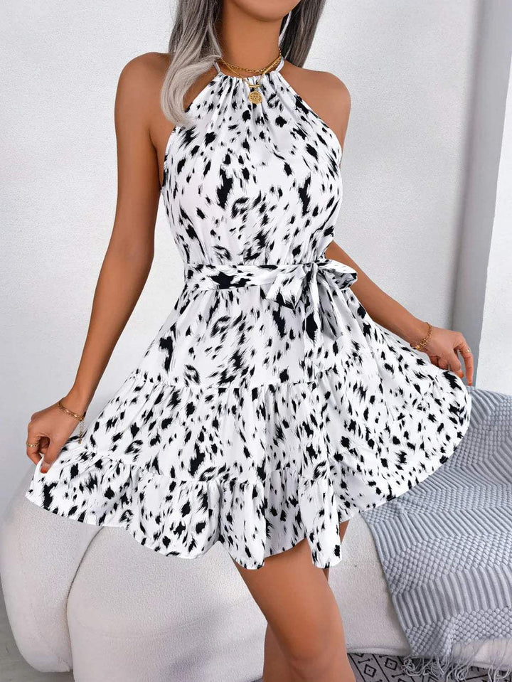 Haizea - Vestido Mini Divertido De Verão Com Decote Halter